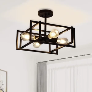 Black Ceiling Light Fixtures - 4-Light Industrial Farmhouse Flush Mount Ceiling Lighting,Vintage Metal Chandelier Ceiling Lamp for Kitchen Living Room Bedroom Hallway Laundry Entryway Black Ceiling Light Fixtures - 4-Light Industrial Farmhouse Flush Mount Ceiling Lighting,Vintage Metal Chandelier Ceiling Lamp for Kitchen Living Room Bedroom Hallway Laundry Entryway