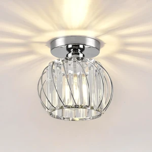 Crystal Semi Flush Mount Ceiling Light, Silver Crystal Chandelier for Kitchen, Hallway, Dining Rooms, Living Rooms, Bar, Farmhouse, 7.4 x 7.4 x 4.7 inches Crystal Semi Flush Mount Ceiling Light, Silver Crystal Chandelier for Kitchen, Hallway, Dining Rooms, Living Rooms, Bar, Farmhouse, 7.4 x 7.4 x 4.7 inches