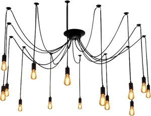 14-Arm Spider Light Fixture Industrial DIY Chandelier Pendant Lamp 14-Arm Spider Light Fixture Industrial DIY Chandelier Pendant Lamp