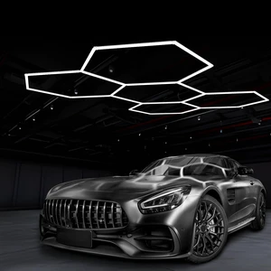 Hexagon Garage LED Lights.Higher Brightness 5 Grid 220W 26400LM 6500K Honeycomb Hexagon Ceiling Led Light with Rectangle Frame.Honeycomb Hex Led Light System for Garage Barbershop Warehouse Basement Hexagon Garage LED Lights.Higher Brightness 5 Grid 220W 26400LM 6500K Honeycomb Hexagon Ceiling Led Light with Rectangle Frame.Honeycomb Hex Led Light System for Garage Barbershop Warehouse Basement