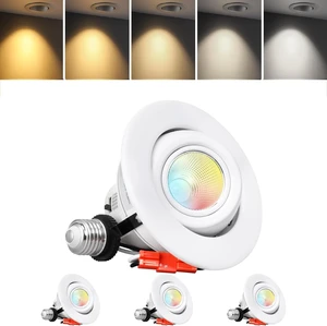 TORCHSTAR 4-Pack 4 Inch 5CCT LED Eyeball Retrofit Recessed Light Dimmable TORCHSTAR 4-Pack 4 Inch 5CCT LED Eyeball Retrofit Recessed Light Dimmable
