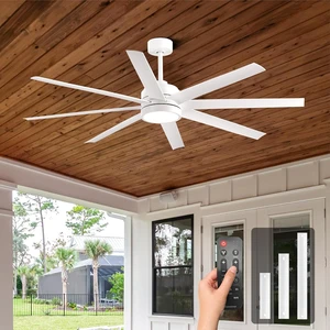 Conciseer 65 Inch Ceiling Fan with Light and Remote Control for Bedroom Living Room Kitchen Home Office, Indoor/Outdoor Use, 6CCT Dimmable, 8 Blades 6 Speed Reversible Quiet DC Motor, White Conciseer 65 Inch Ceiling Fan with Light and Remote Control for Bedroom Living Room Kitchen Home Office, Indoor/Outdoor Use, 6CCT Dimmable, 8 Blades 6 Speed Reversible Quiet DC Motor, White