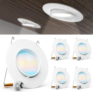 Sunco 4 Pack 6 Inch Gimbal LED Recessed Light Adjustable, 12W=60W 5CCT Sunco 4 Pack 6 Inch Gimbal LED Recessed Light Adjustable, 12W=60W 5CCT