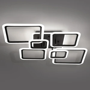 Modern Ceiling Light, 36.2'' LED Dimmable Acrylic Square 6+1 Rings Ceiling Lights with Remote, Black Flush Mount Ceiling Light Fixture for Low Ceiling Bedroom Living Room Dining Room, 130W Modern Ceiling Light, 36.2'' LED Dimmable Acrylic Square 6+1 Rings Ceiling Lights with Remote, Black Flush Mount Ceiling Light Fixture for Low Ceiling Bedroom Living Room Dining Room, 130W