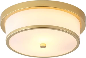 12 inch Flush Mount Ceiling Light, 2-Light Close to Ceiling Light Fixtures with Gold Finish for Bathroom Bedroom Kitchen Hallway (Gold) 12 inch Flush Mount Ceiling Light, 2-Light Close to Ceiling Light Fixtures with Gold Finish for Bathroom Bedroom Kitchen Hallway (Gold)