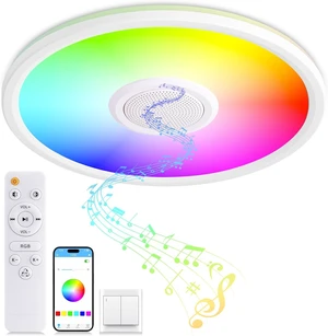 RGB LED Ceiling Light with Bluetooth Speaker, 24W 11inch Music Lamp RGB LED Ceiling Light with Bluetooth Speaker, 24W 11inch Music Lamp