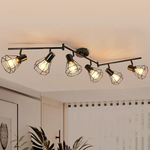 HiBay 6-Light Track Lighting, Directional Rotatable Ceiling Light Fixture HiBay 6-Light Track Lighting, Directional Rotatable Ceiling Light Fixture