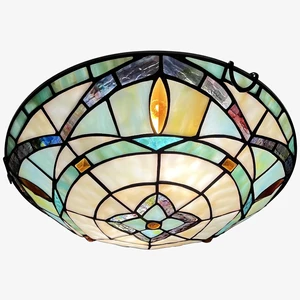 ARTZONE Tiffany Ceiling Lights, Stained Glass Ceiling Light 2-Lights 12 Inch Tiffany Flush Mount Ceiling Light for Bedroom Dining Living Room Entryway Foyer ARTZONE Tiffany Ceiling Lights, Stained Glass Ceiling Light 2-Lights 12 Inch Tiffany Flush Mount Ceiling Light for Bedroom Dining Living Room Entryway Foyer