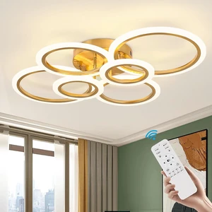 Gold Modern Flush Mount Ceiling Light,6 Rings Dimmable LED Modern Ceiling Light Fixture with Remote,Close to Ceiling Lamp for Living Room Bedroom Kitchen Lighting Fixtures Ceiling Mount Gold Modern Flush Mount Ceiling Light,6 Rings Dimmable LED Modern Ceiling Light Fixture with Remote,Close to Ceiling Lamp for Living Room Bedroom Kitchen Lighting Fixtures Ceiling Mount