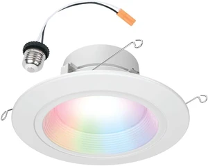 HALO RL LED Recessed Lighting 5/6 in Smart WiFi RGBWW Canless ceiling Light HALO RL LED Recessed Lighting 5/6 in Smart WiFi RGBWW Canless ceiling Light