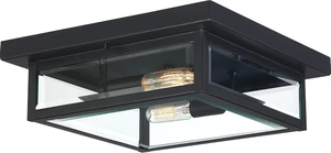 Quoizel Westover 12" Outdoor Flush Mount Ceiling Light, Earth Black Quoizel Westover 12" Outdoor Flush Mount Ceiling Light, Earth Black