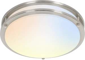 hykolity 16 inch Dimmable LED Flush Mount Ceiling Light Fixture, Brushed Nickel, 36W, 2200LM, 2.7/3/3.5/4K/5K Adjustbale, 120°Light Angle, CRI90, Ceiling Lamp for Bedroom, Kitchen, Office, ETL Listed hykolity 16 inch Dimmable LED Flush Mount Ceiling Light Fixture, Brushed Nickel, 36W, 2200LM, 2.7/3/3.5/4K/5K Adjustbale, 120°Light Angle, CRI90, Ceiling Lamp for Bedroom, Kitchen, Office, ETL Listed
