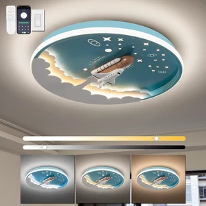 Shine LUEST 20" Blue Rocket Semi Flush Mount Ceiling Light for Kids Room Shine LUEST 20" Blue Rocket Semi Flush Mount Ceiling Light for Kids Room