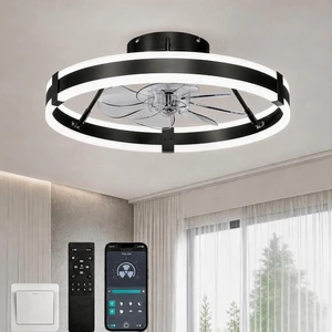 19.7" Low Profile Bladeless Ceiling Fans with Lights and Remote 19.7" Low Profile Bladeless Ceiling Fans with Lights and Remote