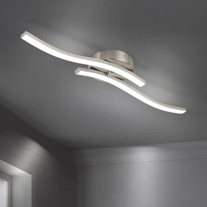 EDISLIVE Modern Dimmable LED Ceiling Light Curved 2 Light 22.5 in Minimalist LED Flush Mount Ceiling Light Fixture Lamp for Bedroom Foyer Kitchen 6000K Nickel EDISLIVE Modern Dimmable LED Ceiling Light Curved 2 Light 22.5 in Minimalist LED Flush Mount Ceiling Light Fixture Lamp for Bedroom Foyer Kitchen 6000K Nickel