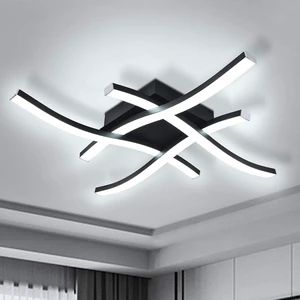 EDISLIVE Modern Dimmable LED Ceiling Light Curved 4-Light 18 in Minimalist Flush Mount Ceiling Light Fixture Lamp for Bedroom Foyer Kitchen 6000K 24W Black EDISLIVE Modern Dimmable LED Ceiling Light Curved 4-Light 18 in Minimalist Flush Mount Ceiling Light Fixture Lamp for Bedroom Foyer Kitchen 6000K 24W Black