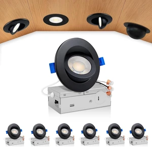 zouzai 3 Inch Gimbal LED Recessed Lights, 5CCT, 7W 800LM, Black 6 Pack zouzai 3 Inch Gimbal LED Recessed Lights, 5CCT, 7W 800LM, Black 6 Pack