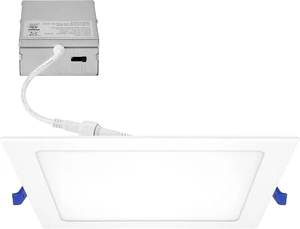 Maxxima 8 in. 5 CCT Square Slim Recessed LED Downlight, 1600 Lumens, White Maxxima 8 in. 5 CCT Square Slim Recessed LED Downlight, 1600 Lumens, White