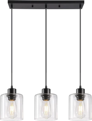 3-Light Black Pendant Light Kitchen Island Dinning Room 3-Light Black Pendant Light Kitchen Island Dinning Room