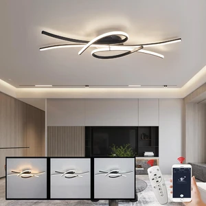 Modern LED Ceiling Light Fixture,54W 3780 Lumen,Flush Mount Ceiling Chandelier,Ceiling Lamp for Kitchen Bedroom Study Living Room Office Dining Room,Dimmable Remote Control (Black) Modern LED Ceiling Light Fixture,54W 3780 Lumen,Flush Mount Ceiling Chandelier,Ceiling Lamp for Kitchen Bedroom Study Living Room Office Dining Room,Dimmable Remote Control (Black)