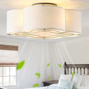 Caged Ceiling Fan with Light, Boho Flush Mount Ceiling Fan with Lights Remote Control, Rattan with 6 Speeds for Bedroom, Living Room, Foyer, Nursery Caged Ceiling Fan with Light, Boho Flush Mount Ceiling Fan with Lights Remote Control, Rattan with 6 Speeds for Bedroom, Living Room, Foyer, Nursery