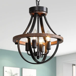 Farmhouse Chandelier, Modern Hanging Pendant Lighting, 4-Light Rustic Ceiling Light Fixture, Vintage Chandelier for Hallway Foyer Dining Room Entryway Kitchen Island Bedroom Farmhouse Chandelier, Modern Hanging Pendant Lighting, 4-Light Rustic Ceiling Light Fixture, Vintage Chandelier for Hallway Foyer Dining Room Entryway Kitchen Island Bedroom