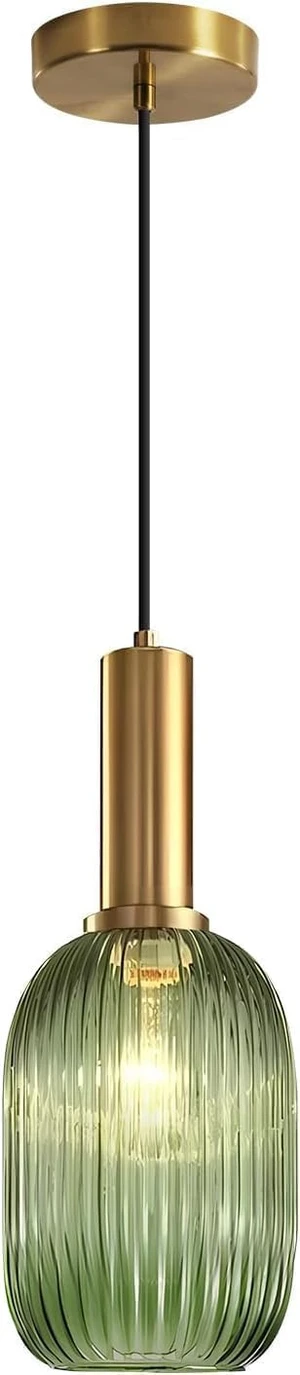 KCO 5.1 Mini Vintage Ribbed Glass Pendant Light Brass Gold Hanging Light KCO 5.1 Mini Vintage Ribbed Glass Pendant Light Brass Gold Hanging Light