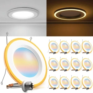 Sunco 12 Pack 5/6 Inch LED Recessed Light with Night Light, 5CCT Sunco 12 Pack 5/6 Inch LED Recessed Light with Night Light, 5CCT