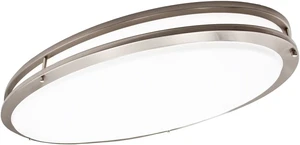 Maxxima 32" Oval Satin Nickel Flush Mount Ceiling Light, 3 CCT, 5500 Lumens Maxxima 32" Oval Satin Nickel Flush Mount Ceiling Light, 3 CCT, 5500 Lumens