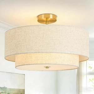 19.7" Semi Flush Mount Ceiling Light, 4-Light Drum Ceiling Light Fixture 19.7" Semi Flush Mount Ceiling Light, 4-Light Drum Ceiling Light Fixture