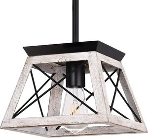 Farmhouse Pendant Light Kitchen Island, One Light Metal Hanging Light Fixture, Industrial Over Sink Light Fixture, Trapezoidal Shape Rustic Kitchen Light for Dining Room, Entryway, Hallway Farmhouse Pendant Light Kitchen Island, One Light Metal Hanging Light Fixture, Industrial Over Sink Light Fixture, Trapezoidal Shape Rustic Kitchen Light for Dining Room, Entryway, Hallway