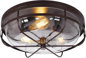 16 Inch Light Fixtures Ceiling Mount, Close to Ceiling Light with Seeded Glass, Outdoor Indoor Flush Mount Ceiling Light for Bedroom Living Room Kitchen Porch Hall Patio, ROS91AL-ORB 16 Inch Light Fixtures Ceiling Mount, Close to Ceiling Light with Seeded Glass, Outdoor Indoor Flush Mount Ceiling Light for Bedroom Living Room Kitchen Porch Hall Patio, ROS91AL-ORB
