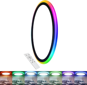 13Inch Magic RGB Flush Mount Led Ceiling Light,34W 3400LM Dimmable with Remote Control 3000-6500K+RGB Color Changing Ceiling Light.Surface Round Ceiling Lights for Bedroom Living Room (Black) 13Inch Magic RGB Flush Mount Led Ceiling Light,34W 3400LM Dimmable with Remote Control 3000-6500K+RGB Color Changing Ceiling Light.Surface Round Ceiling Lights for Bedroom Living Room (Black)