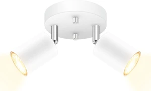 AUQUEE LED 2 Light Track Lighting Kit, LED Track Lighting Fixtures, White Round Ceiling Spot Lighting, Flexibly Rotatable Light Head for Kitchen, Living Room, Bedroom, GU10 Bulb Not Included AUQUEE LED 2 Light Track Lighting Kit, LED Track Lighting Fixtures, White Round Ceiling Spot Lighting, Flexibly Rotatable Light Head for Kitchen, Living Room, Bedroom, GU10 Bulb Not Included
