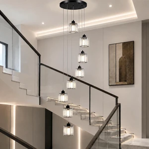GEADI Foyer Chandelier, 8-Light Staircase Chandelier for High Ceilings GEADI Foyer Chandelier, 8-Light Staircase Chandelier for High Ceilings