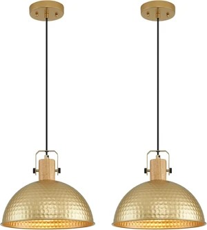12 Inch Gold Pendant Lights Hammered Matte Pendant Lights for Kitchen Island Industrial Farmhouse Adjustable Height Dome Hanging Light Fixtures for Barn, Dining Room 2 Packs 12 Inch Gold Pendant Lights Hammered Matte Pendant Lights for Kitchen Island Industrial Farmhouse Adjustable Height Dome Hanging Light Fixtures for Barn, Dining Room 2 Packs
