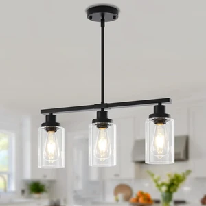 Island Lights for Kitchen Black Linear Chandelier Dining Room Light Island Lights for Kitchen Black Linear Chandelier Dining Room Light