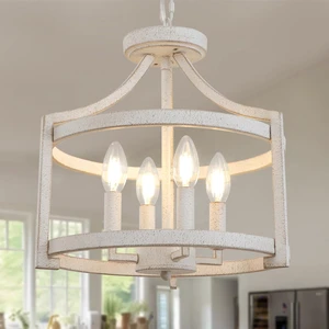 4-Light Farmhouse Chandelier, Rustic Semi Flush Mount Ceiling Light 4-Light Farmhouse Chandelier, Rustic Semi Flush Mount Ceiling Light