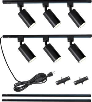 Plug in Track Lighting with Power Cord, 6-Light GU10 Track Lighting Kit with 6.6FT H Type Track Lighting Rails, Modern Kitchen LED Track Lighting Fixtures Ceiling Spot Light, Black (No Bulbs) Plug in Track Lighting with Power Cord, 6-Light GU10 Track Lighting Kit with 6.6FT H Type Track Lighting Rails, Modern Kitchen LED Track Lighting Fixtures Ceiling Spot Light, Black (No Bulbs)