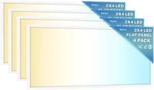 Sunco 4 Pack 2x4 LED Flat Panel Lights 3CCT Selectable, 30-50W, Dimmable Sunco 4 Pack 2x4 LED Flat Panel Lights 3CCT Selectable, 30-50W, Dimmable