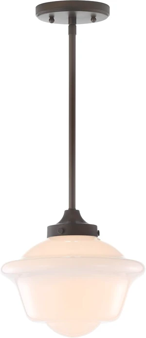 JONATHAN Y Kurtz 1-Light Schoolhouse Pendant 9.5", Oil Rubbed Bronze JONATHAN Y Kurtz 1-Light Schoolhouse Pendant 9.5", Oil Rubbed Bronze