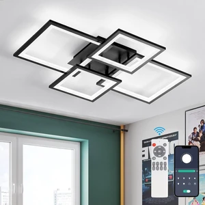 EIDISUNY Modern LED Ceiling Light, Square LED Flush Mount Ceiling Light, Dimmable Kitchen Light Fixtures with Remote&APP, Close to Ceiling Lighting Fixture for Dining Room Kitchen Living Room Bedroom EIDISUNY Modern LED Ceiling Light, Square LED Flush Mount Ceiling Light, Dimmable Kitchen Light Fixtures with Remote&APP, Close to Ceiling Lighting Fixture for Dining Room Kitchen Living Room Bedroom
