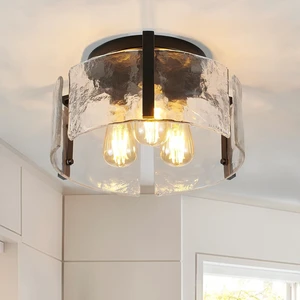 Black Semi Flush Mount Ceiling Light Fixture, 3-Light Modern Hallway Light Fixtures Ceiling Mount, Foyer Kitchen Lighting Fixtures Ceiling Lights for Bedroom, Bathroom, Laundry Room, Entryway, Hallway Black Semi Flush Mount Ceiling Light Fixture, 3-Light Modern Hallway Light Fixtures Ceiling Mount, Foyer Kitchen Lighting Fixtures Ceiling Lights for Bedroom, Bathroom, Laundry Room, Entryway, Hallway