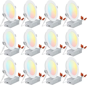 TORCHSTAR 12-Pack 5CCT 6 Inch LED Recessed Ceiling Light, CRI 90 TORCHSTAR 12-Pack 5CCT 6 Inch LED Recessed Ceiling Light, CRI 90