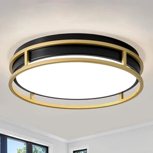 Modern Flush Mount Ceiling Light, Black Gold Dimmable Ceiling Light Fixture Modern Flush Mount Ceiling Light, Black Gold Dimmable Ceiling Light Fixture