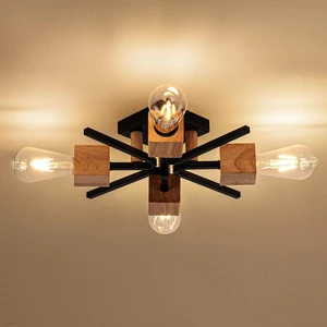 Sputnik Ceiling Light, Black Wood Farmhouse Flush Mount for Kitchen Sputnik Ceiling Light, Black Wood Farmhouse Flush Mount for Kitchen