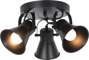 Industrial 3-Light Track Lighting,Black Directional Ceiling Light Fixture Industrial 3-Light Track Lighting,Black Directional Ceiling Light Fixture