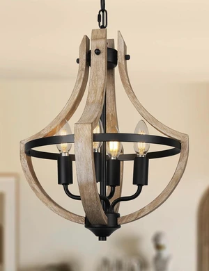 4-Light Farmhouse Dining Room Light Fixture, Adjustable Height Hanging Wood Vintage Pendant Lights for Kitchen Island Hallway Foyer Entryway Breakfast Area Bedroom 4-Light Farmhouse Dining Room Light Fixture, Adjustable Height Hanging Wood Vintage Pendant Lights for Kitchen Island Hallway Foyer Entryway Breakfast Area Bedroom