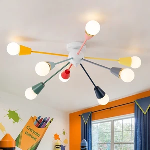 Colorful Sputnik Chandelier, 8-Light Modern Kids Ceiling Light Colorful Sputnik Chandelier, 8-Light Modern Kids Ceiling Light