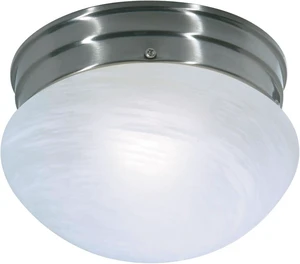 NUVO SF76/671 One Light Mushroom Flush Mount, Brushed Nickel/Alabaster Glass NUVO SF76/671 One Light Mushroom Flush Mount, Brushed Nickel/Alabaster Glass